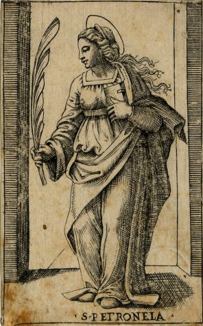 로마의 성녀 베드로닐라_Engraving by Marcantonio Raimondi_in the British Museum of London_England.jpg